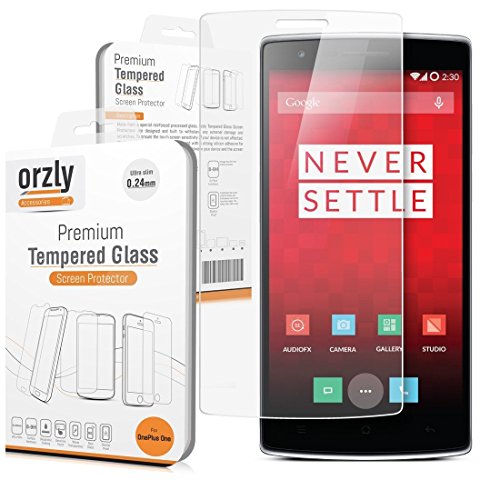 Orzly à – OnePlus One Prime Displayschutzfolie aus Hartglas 0,24 mm – Displayschutz für One Plus One Smartphone (Alias: 'ONE' Modell für Handy ab One Plus) – Neu 2014 von Orzly