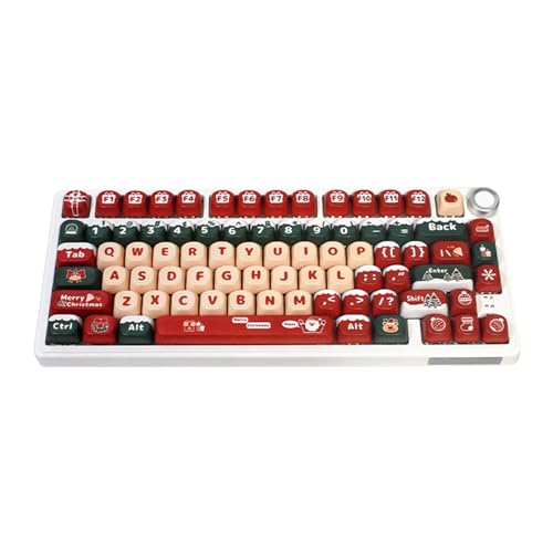Verbessert Ihre Tastatur mit stilvollen Weihnachtstastenkappen für 61/87/96/98/104/108 mechanische Tastatur. Genießen Sie präzise Tipp-Tastenkappen-Dekoration von Osdhezcn
