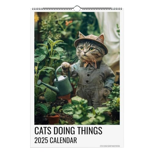 Lustiger Katzenkalender 2025 | Kalender 2025 für Katzen, die Dinge tun | Katzen-Wandkalender 2025, dekorativer Kalender für Katzen, 12 Monate von Oseczmut