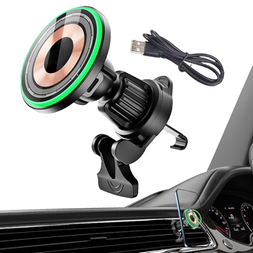 Oseczmut Auto Mount Ladegerät, drahtloses Auto -Ladegerät | Magnetisches Telefonladegerät für Auto | 360 ° Rotation schneller Ladung sicherer Stabiler starker Halter für Auto -Vent -Dash von Oseczmut