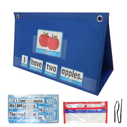 Oseczmut Taschentafel, Word-Wandtafel, Taschentafel, faltbar, wiederverwendbar, Taschentafel, Satzbildung, Lernspielzeug mit 36 Wortkarten und Karte von Oseczmut