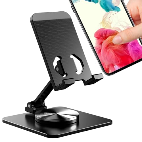 Oseczmut Telefonhalter, Schreibtisch-Telefonhalterung, faltbar, mit 360-Grad-Drehung, Handy-Halterung mit Multi-Winkel aus Metall, Halterung Oseczmut Telefonhalter, Schreibtisch-Telefonhalterung, faltbar, mit 360-Grad-Drehung, Handy-Halterung mit Multi-Winkel aus Metall, Halterung von Oseczmut