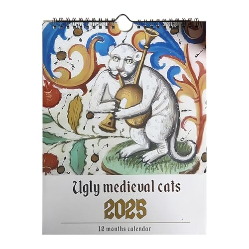 Ugly Medieval Cats Calendar 2025 | Kalender Der Hässlichen Mittelalterlichen Katzen 2025 | Wandkalender 2025 Mit Sechsen Mittelalterlichen Katzen, Seltsame Mittelalterliche Katzen Kalender 2025 von Oseczmut