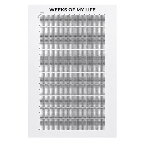 Wochenkalender Mein Leben | Week Of My Life Inspirierende Zitate | Poster Kalender mit 4000 Wochen Meines Lebens, Poster "Life In Weeks" mit motivierenden Zitaten von Oseczmut