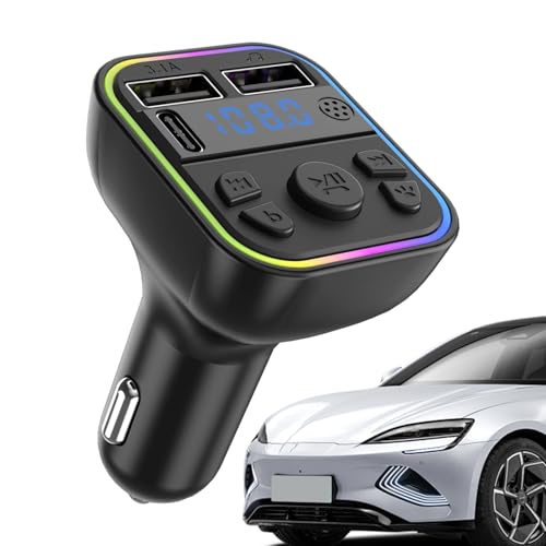 blu-etooth FM Transmitter Auto, blu-etooth Car Music Wireless Radio -Adapter, Auto -Musikadapter, Multifunktional Calling & Audio Receiver Für Männer, Frauen, Outdoor von Oseczmut