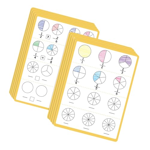 Oshhni 10 Blätter Trockenlöschblätter zum Thema Brüche, Lehrmittel, Schulbedarf, Mathematik-Lernspielzeug, Mathematik-Manipulative für Kinder im Alter von Oshhni 10 Blätter Trockenlöschblätter zum Thema Brüche, Lehrmittel, Schulbedarf, Mathematik-Lernspielzeug, Mathematik-Manipulative für Kinder im Alter von von Oshhni