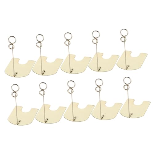 Oshhni 10 Stück Kartenhalter für Tischnummern, Fotohalter, Menü Clips für Bäckerei Und Notizen, Gold von Oshhni