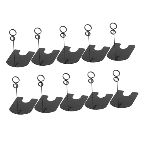 Oshhni 10 Stück Kartenhalter für Tischnummern, Fotohalter, Menü Clips für Bäckerei Und Notizen, Schwarz von Oshhni