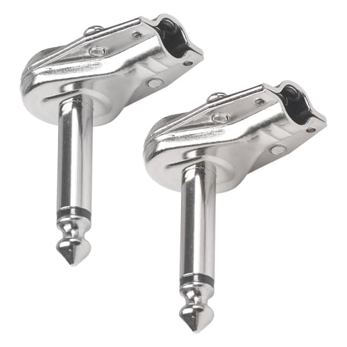 Oshhni 2pcs Jack Plug Connector Gitarren -Mikrofonstopfen rechter Anschluss 1/4 Zoll Plug und Play Mono Male Stecker Pedalplatine von Oshhni