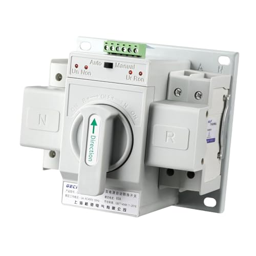 Oshhni Umschalter-Transfer 2P, einfach zu installierender Generator, 63 A, wasserdichte Basisbox, Verriegelung für Netzschalter, Induktionsmotor von Oshhni