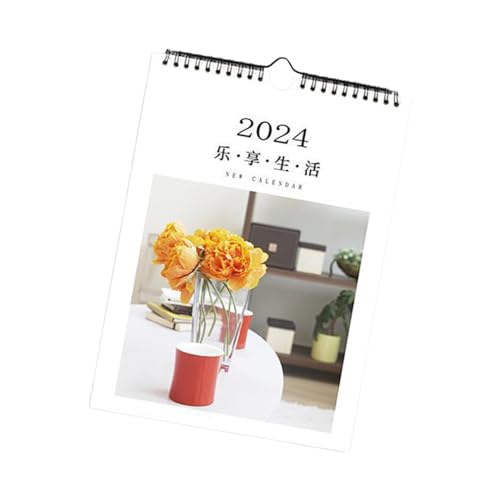 Oshhni Wandkalender 2024, Kalenderspule, platzsparend mit dickem Papier, Bürokalender mit Haken für Business, Wohnzimmer, Schlafzimmer von Oshhni
