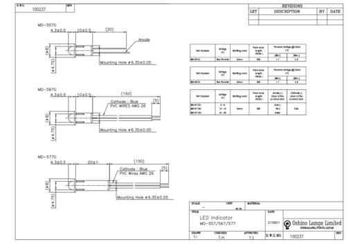 Oshino MD-323G LED-Signalleuchte Grün 2.15 V/DC 7 mcd von Oshino