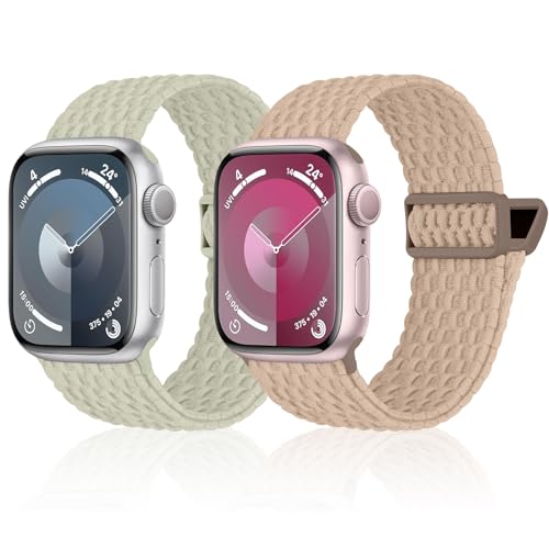 Osinaga Nylon Armband Kompatibel mit Apple Watch 49mm 45mm 44mm 42mm 41mm 40mm 38mm, Geflochtenes Elastisches Magnetisch Schließe Entworfen Armband für Apple Watch Ultra 2/Ultra 9 8 SE 7 6 5 4 3 2 1 von Osinaga