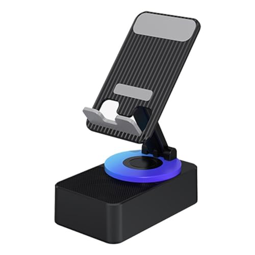 Osmond 3-in-1 Handyhalterung, Audio-Powerbank, Bluetooth-Anruf-Lautsprecher, multifunktional, faltbar, drehbarer Desktop, einfach zu bedienen, Schwarz von Osmond
