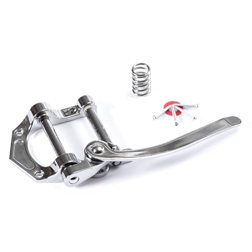 Osmond Gitarren-Tremolo-Vibrato-Brücke, Saitenhalter, Archtop, Kompatibel mit ES335 LP E-Gitarre, Universell (Silber), Langlebig, Einfach zu Bedienen von Osmond