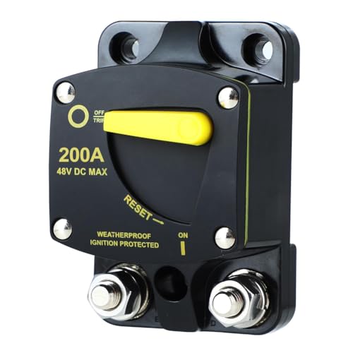 Osmond Leistungsschalter, Sicherung Zurücksetzen, 12–48 V Gleichstrom, Auto-Audio-Verstärker, Leistungsschalter, Wasserdichte Teile, Zubehör, 200 A von Osmond