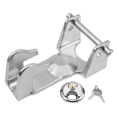 Osmond Schwanenhals-Kupplungsschloss mit Vorhängeschloss mit Schlüssel, Modell TL-50-Kupplungs-, für Schwere Anhänger, Viehtransporter, Wohnmobile, Silber von Osmond