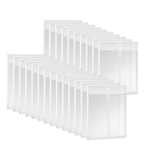Osmond Set Aus Durchsichtigen Kunststoffumschlägen im A4-Format mit Kordelverschluss, Erweiterbaren Aktenordnern, Aktentaschen-Set für das Büro, 24-Teilig von Osmond