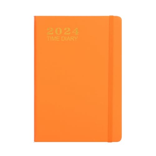 Osmond Taschenplaner 2024, Kalender 2024, Wochen- und Monatsplaner mit Tasche, Elastischem Verschluss, Notizseiten, Monatsregisterkarten, Langlebig, Ca. 21,3 X 14,8 cm Orange von Osmond