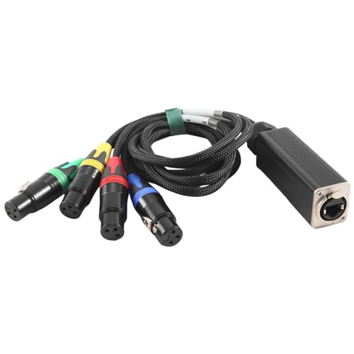 Osmond XLR 4-Kanal 3-Poliges Kabel, Multi-Netzwerk-Bühnen- und Studio-Verbindungskabel, XLR-Stecker und -Buchse, Kabel für Bühnen-Audio, RJ45-Kabel (NE8F-S4F) von Osmond
