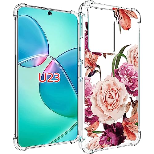 Osophter HTC U23 Hülle, HTC U23 Pro Hülle Frauen Mädchen Blume Floral Stoßdämpfung Flexible TPU Gummi Handyhülle für HTC U23 (Lila Blume) von Osophter