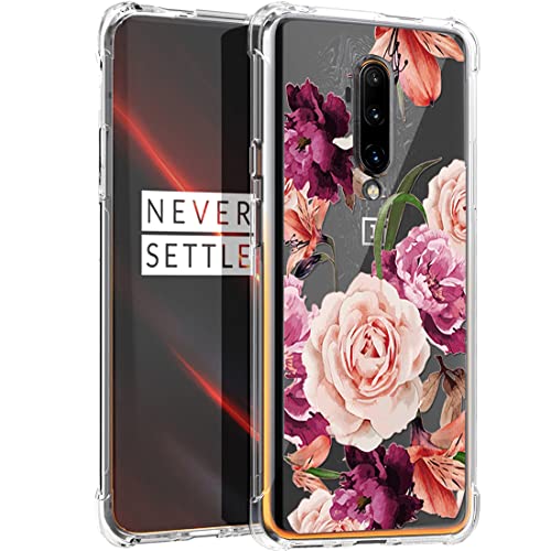 Osophter for Oneplus 7T Pro Case Flower Floral für Mädchen Frauen Stoßdämpfung Flexible TPU Gummi Weiche Silikon Cover für One Plus 7T Pro 5G McLaren, Violette Blume von Osophter