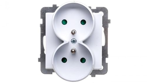 Ospel GP-2RRZP/m/00 Schutzkontakt-Steckdose, IP20, 16 A, 71 mm, Weiß von Ospel
