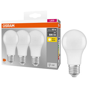 3 OSRAM LED-Lampen Base CLASSIC A60 Multipack E27 8,5 W matt 3 OSRAM LED-Lampen Base CLASSIC A60 Multipack E27 8,5 W matt von Osram