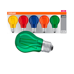 5 OSRAM LED-Lampen STAR DÉCOR CLASSIC A E27 2,5 W farbig von Osram