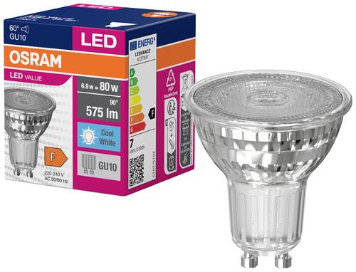 OSRAM 4058075096783 LED EEK F (A - G) GU10 Reflektor 6.9W = 80W Neutralweiß (Ø x H) 50mm x 50mm 1St. von Osram