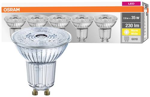 OSRAM 4058075157941 LED EEK F (A - G) GU10 Reflektor 2.6W = 35W Warmweiß (Ø x H) 50mm x 50mm 5St. von Osram