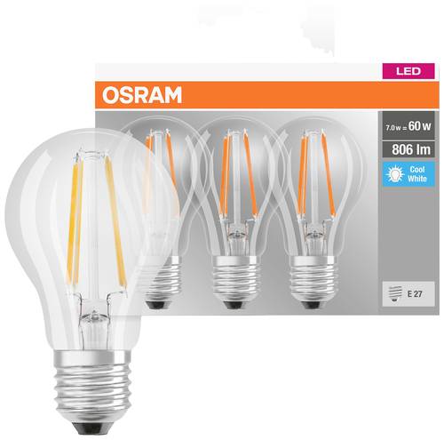 OSRAM 4058075819535 LED EEK E (A - G) E27 Glühlampenform 6.5W = 60W Neutralweiß (Ø x H) 60mm x 60 von Osram
