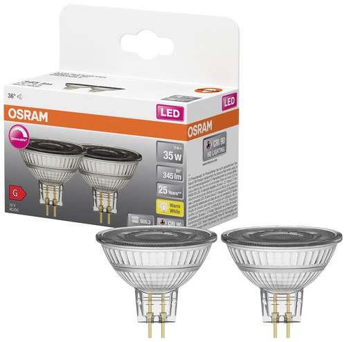 OSRAM 4099854103377 LED EEK G (A - G) GU5.3 Reflektor 5W = 35W Warmweiß (Ø x H) 50mm x 50mm 2St. von Osram