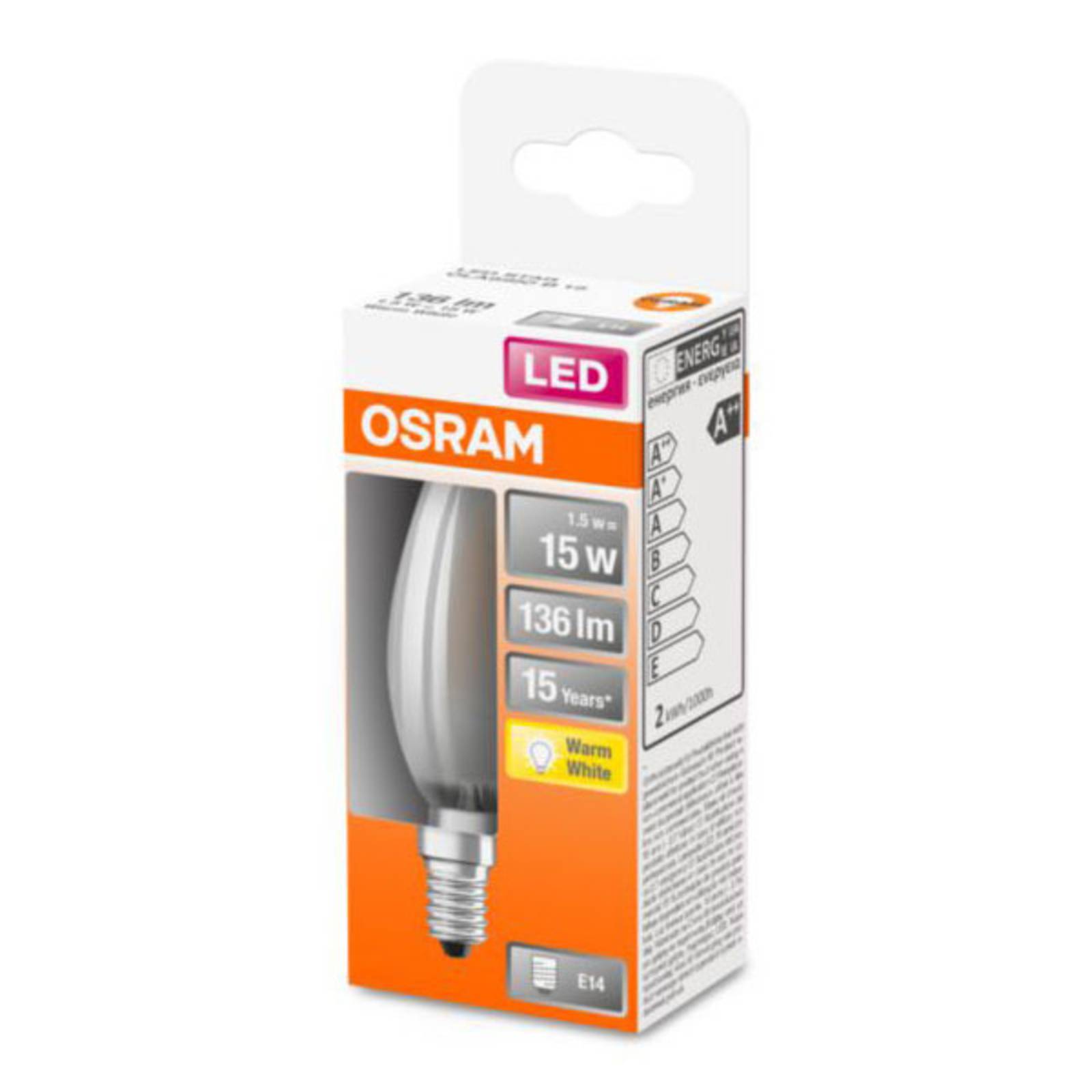 OSRAM Classic B LED-Lampe E14 1,5W 2.700K matt OSRAM Classic B LED-Lampe E14 1,5W 2.700K matt von Osram