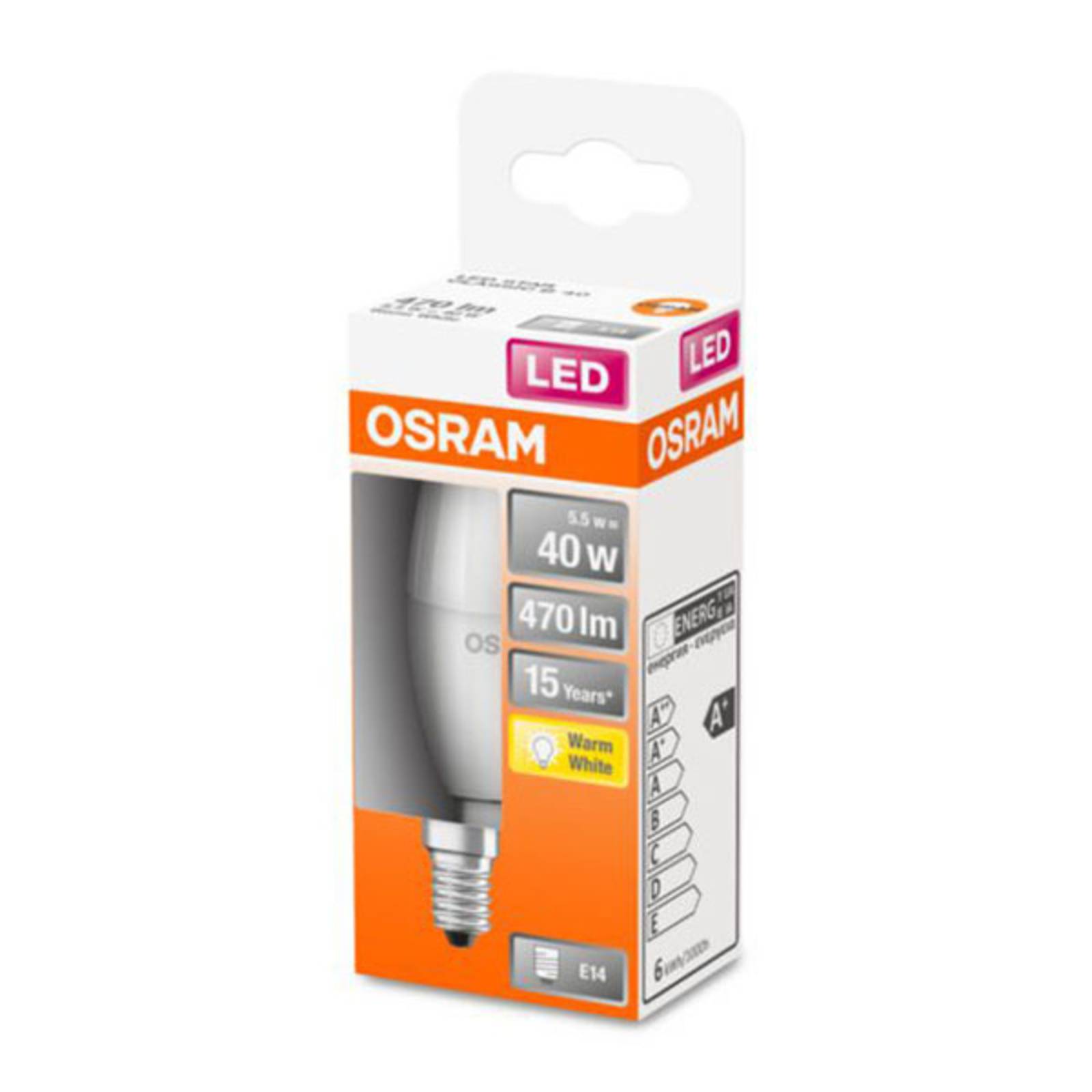 OSRAM Classic B LED-Lampe E14 4,9W 2.700K matt von Osram