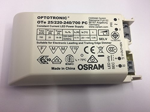 OSRAM Konstantstrom-LED-Betriebsgerät dimmbar OTE 25/220-240/700PC von Osram