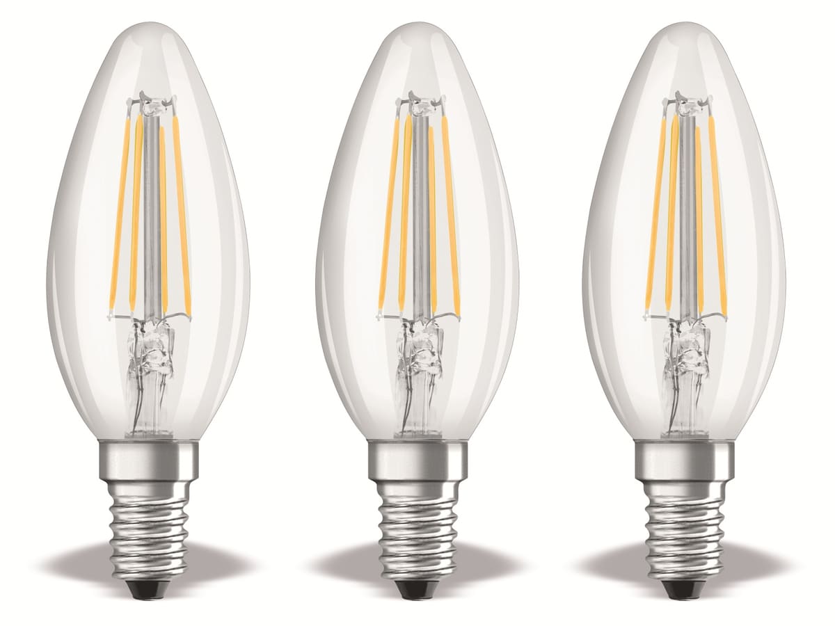 OSRAM LED-Lampe BASE CLASSIC, B40, E14, EEK: E, 4 W, 470 lm, 4000 K, 3 Stück OSRAM LED-Lampe BASE CLASSIC, B40, E14, EEK: E, 4 W, 470 lm, 4000 K, 3 Stück von Osram