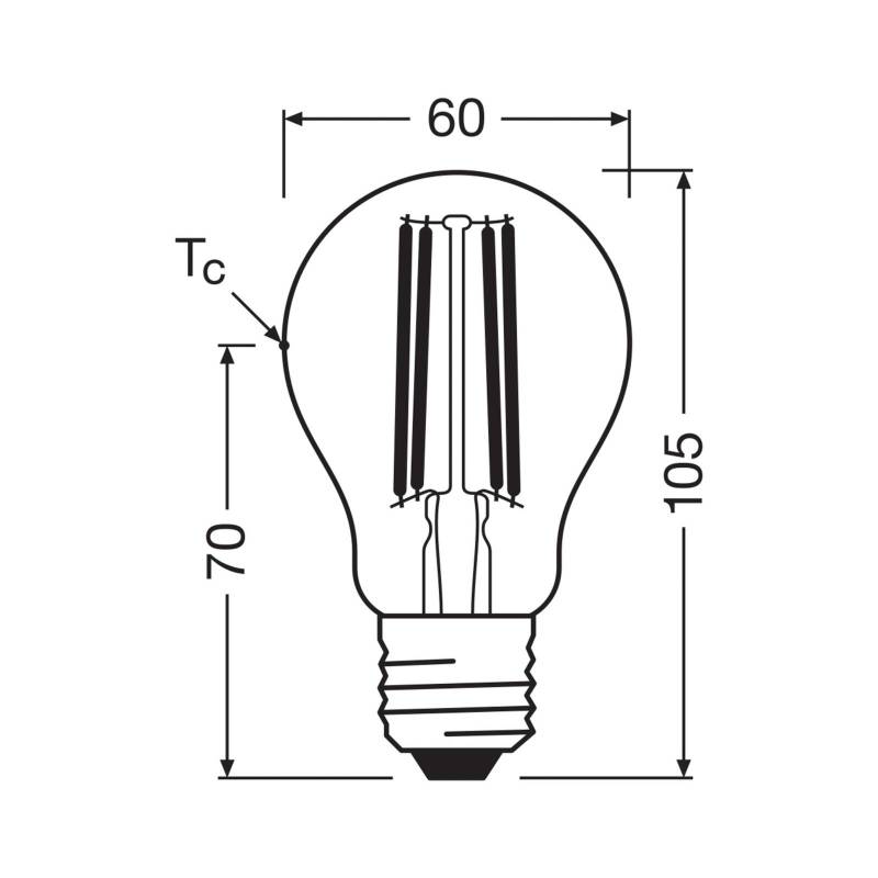OSRAM LED-Leuchtmittel Birne Filament E27 2,2W 2700K dimmbar von Osram