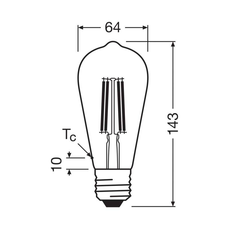 OSRAM LED-Leuchtmittel Edison E27 5W Filament 2.700K von Osram