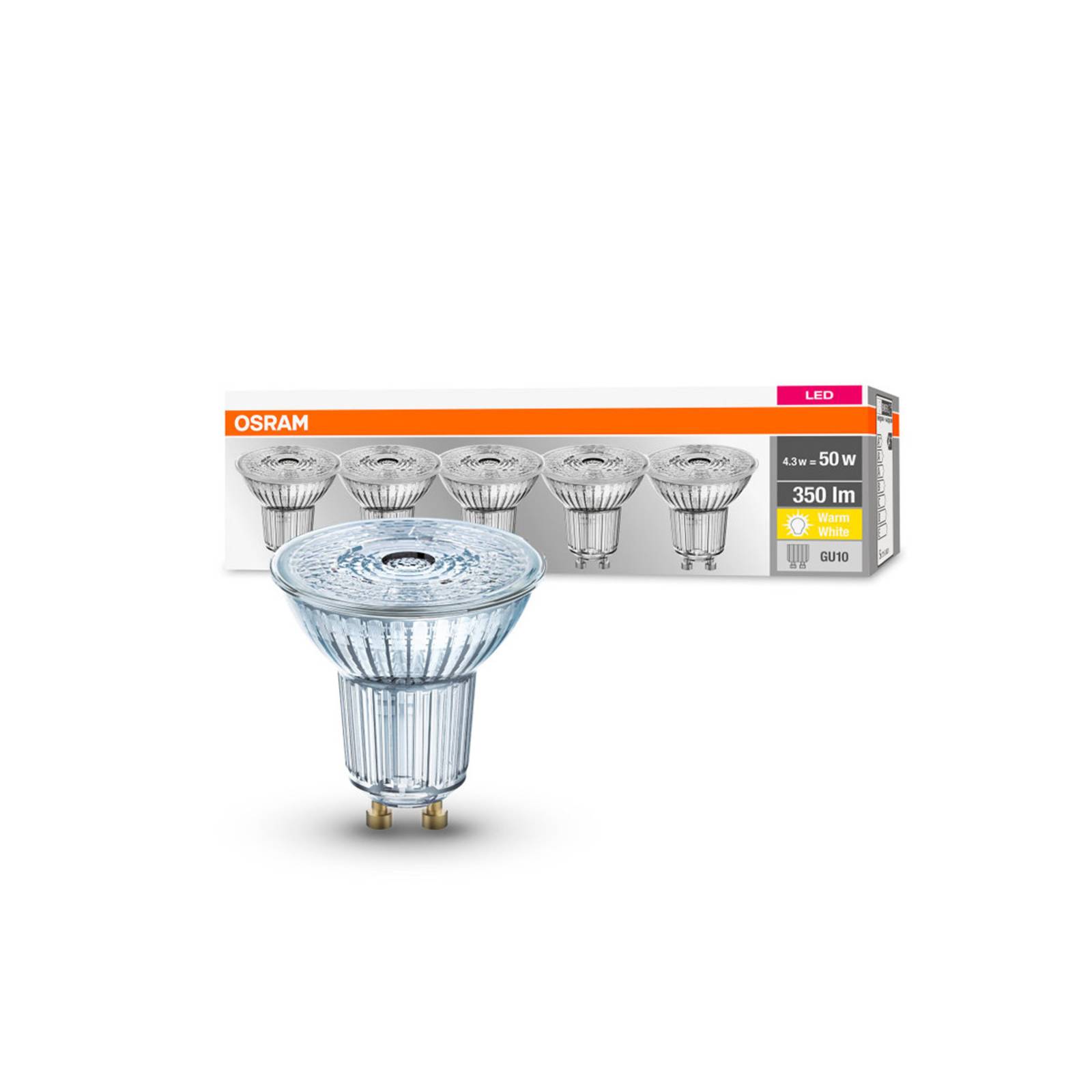 OSRAM LED-Reflektor GU10 4,3W 36° 2.700K 350lm 5er OSRAM LED-Reflektor GU10 4,3W 36° 2.700K 350lm 5er von Osram