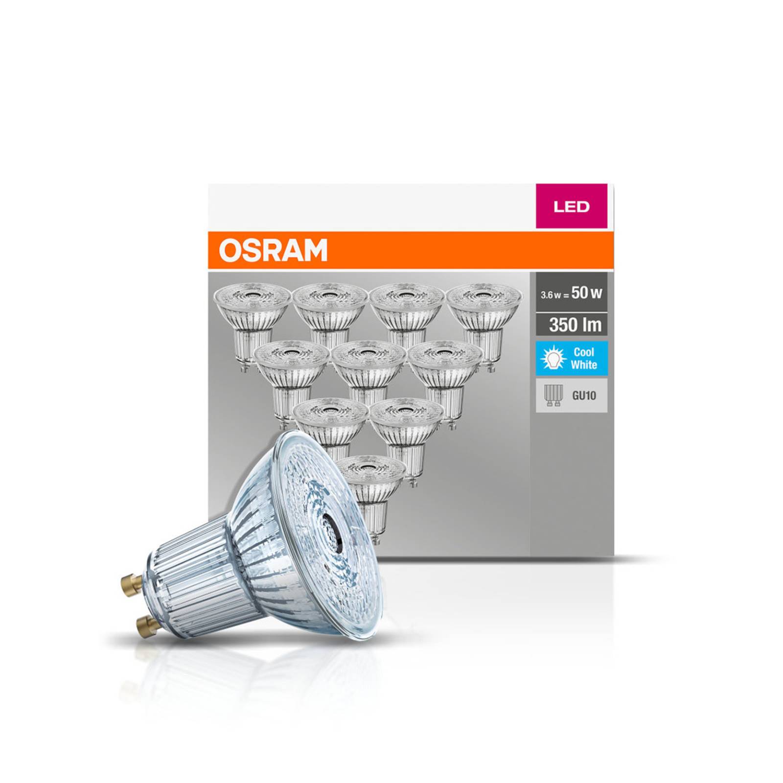 OSRAM LED-Reflektor GU10 4,3W 4.000K 350lm 10er OSRAM LED-Reflektor GU10 4,3W 4.000K 350lm 10er von Osram
