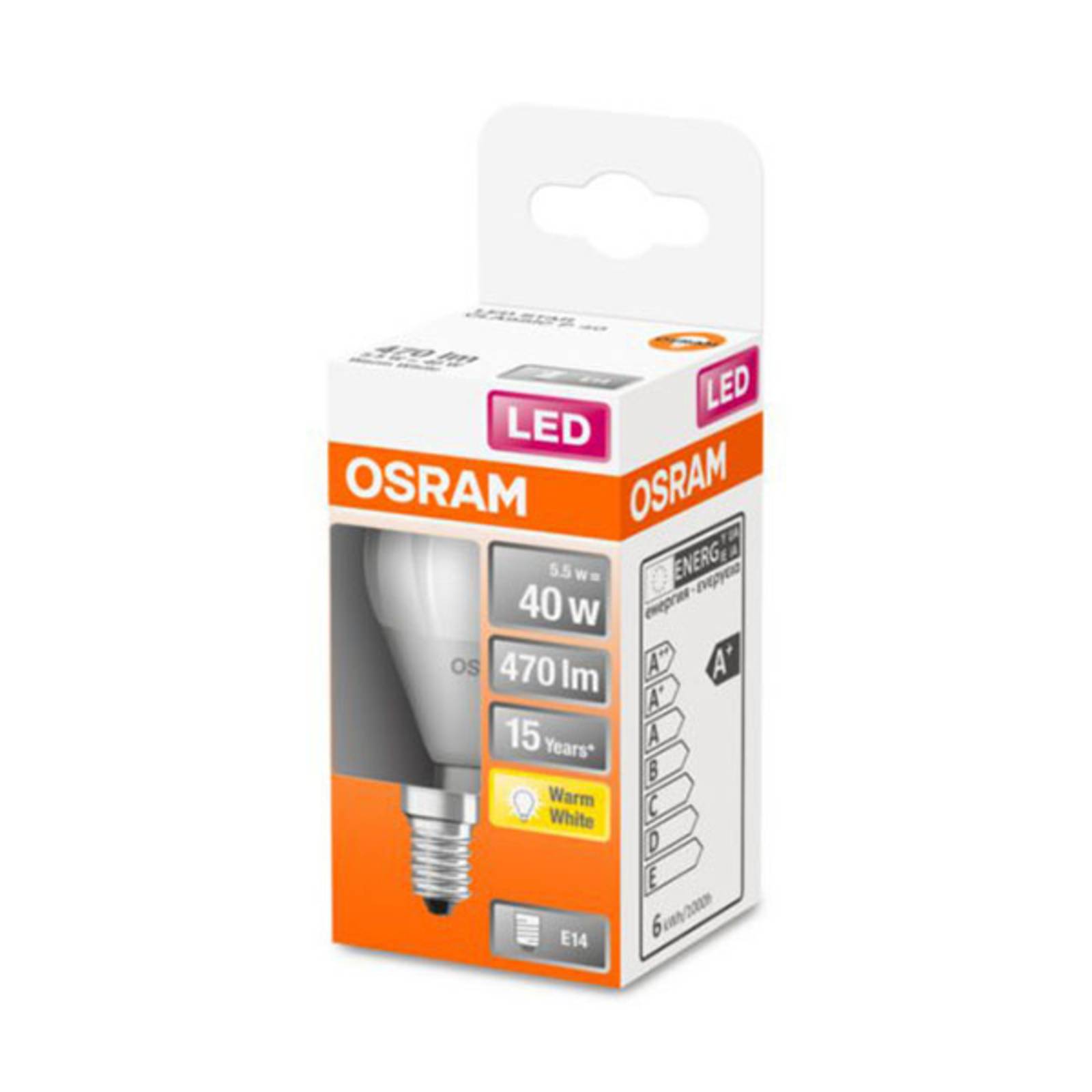 OSRAM LED-Tropfenlampe E14 4,9W 827 Star, matt von Osram