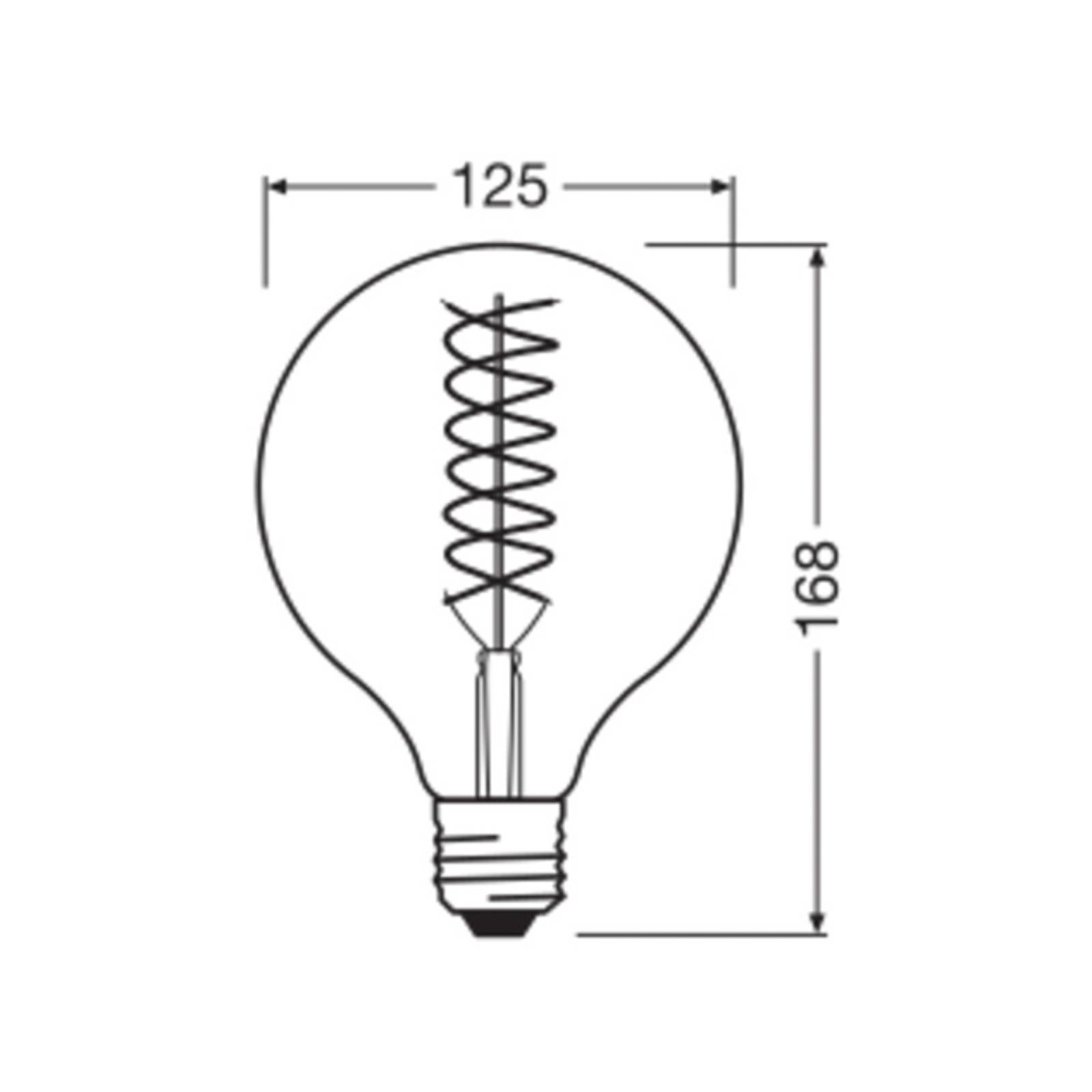 OSRAM LED Vintage 1906, G125, E27, 8,4 W, gold, 824, dim. von Osram