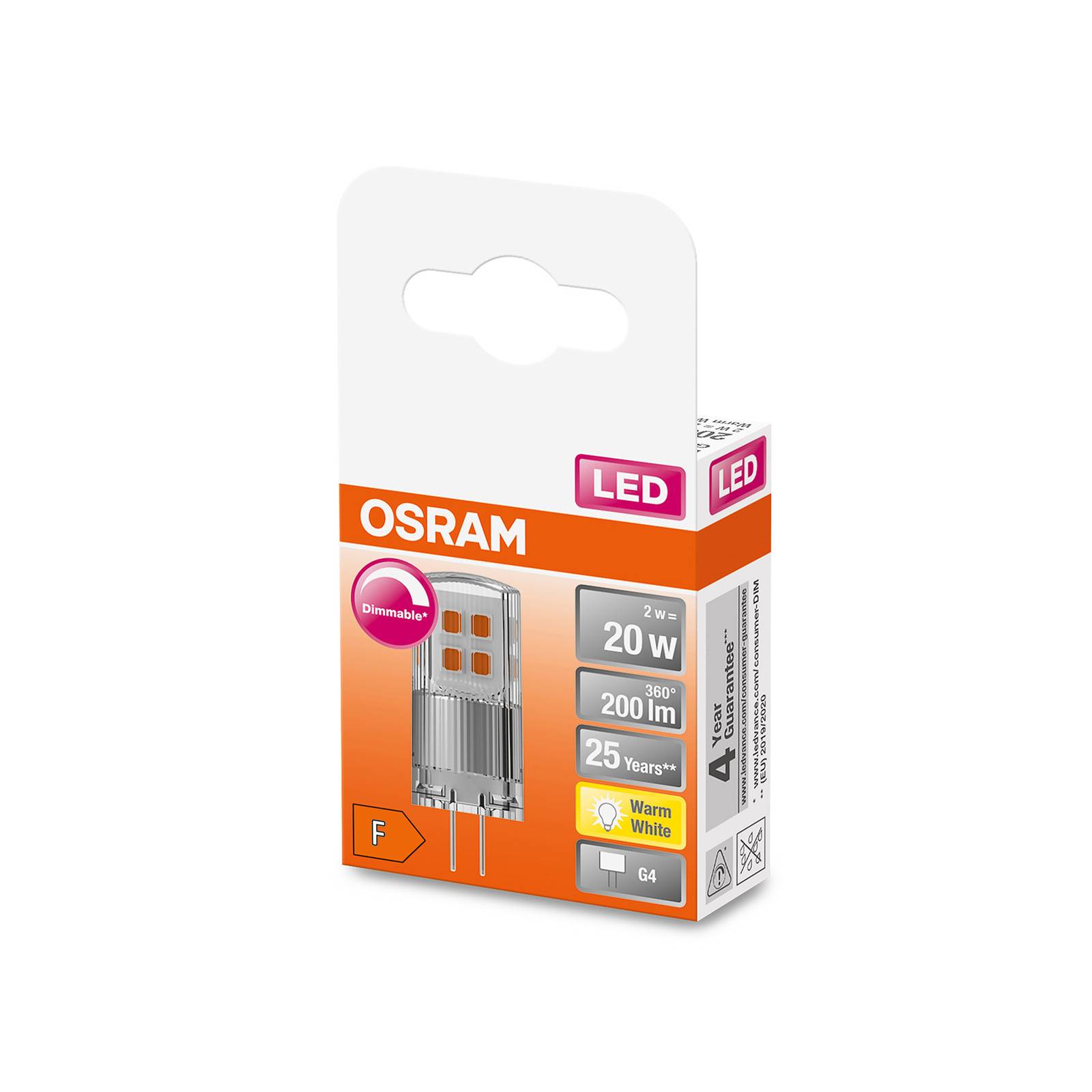 OSRAM PIN 12V LED-Stiftsockel G4 2W 200lm dimmbar OSRAM PIN 12V LED-Stiftsockel G4 2W 200lm dimmbar von Osram