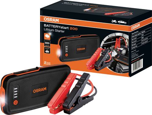 OSRAM Schnellstartsystem BATTERYstart 200 OBSL200 Starthilfestrom (12 V)=150A USB-Steckdose 1x von Osram