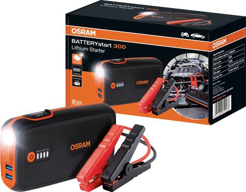 OSRAM Schnellstartsystem BATTERYstart 300 OBSL300 Starthilfestrom (12 V)=300A USB-Steckdose 2x von Osram