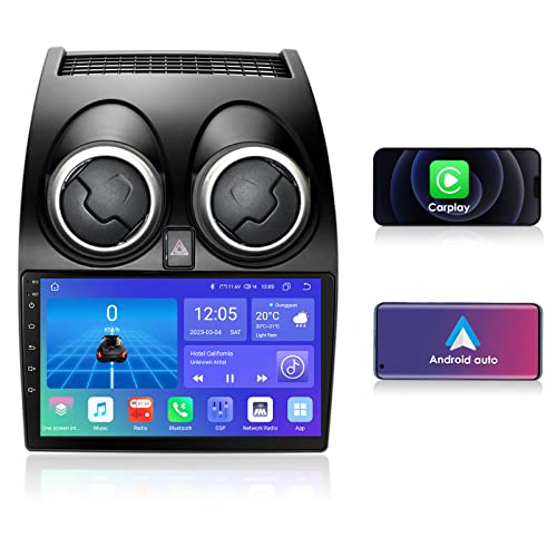 Ossuret Android 12 Carplay Autoradio für Nissan Qashqai 2006-2013, 4+32GB 9 Zoll QLED-Touchscreen mit Carplay Android Auto Mirror Link Wetteranzeige SWC RSD DSP Bluetooth von Ossuret