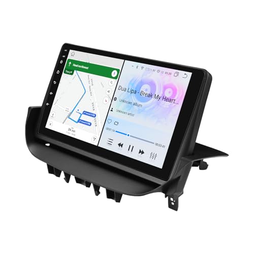 Ossuret Android 14 Autoradio für Renault Laguna 2 (2001-2007), 8-Core 6G+64G GPS Navi 9-Zoll-QLED-Touchscreen mit Wireless CarPlay Android Auto Bluetooth WiFi 4G LTE DSP SWC RDS FM/AM (Modell A) von Ossuret