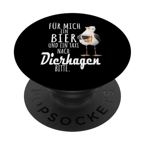Ein Bier und ein Taxi nach Dierhagen Ostsee Shirt Möwe PopSockets Klebender PopGrip von Ostsee T-Shirt Küstenkind Mecklenburg-Vorpommern