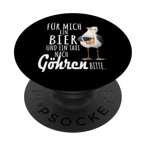 Ein Bier und ein Taxi nach Göhren Ostsee Shirt Möwe PopSockets Klebender PopGrip von Ostsee T-Shirt Küstenkind Mecklenburg-Vorpommern